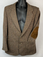 Vintage Daniel Hechter Paris Brown Tweed Wool Blazer Men's SMALL Jacket READ