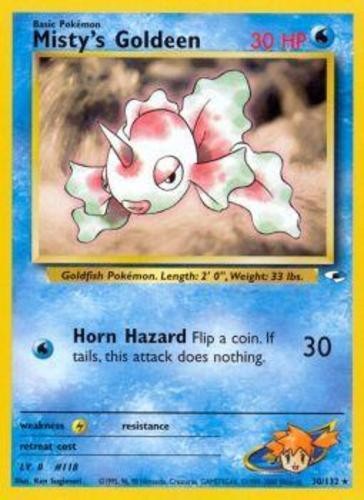 NM-Mint Misty's Goldeen - 30/132 - Rare - Unlimited Edition Pokemon Gym Heroes