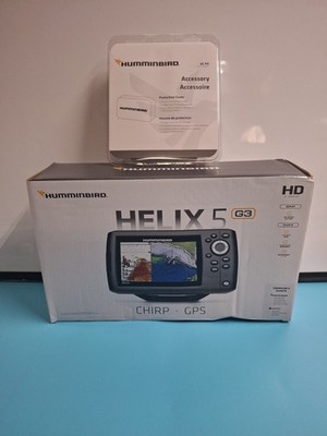 NEW Humminbird Helix 5 G3 GPS Chirp FishFinder Transducer 5  HD LED W NEW CASE