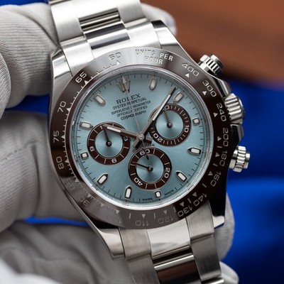 ROLEX Platinum Daytona  Platona  Ice Blue Dial Brown Bezel 116506