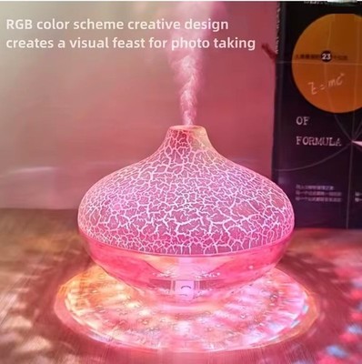 300ml USB Crystal  Volcano Humidifier RBG 7 Color Radiant Light Feast