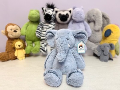 Jellycat extrem seltener kleiner Piper Elefant, nagelneu mit Etikett, original