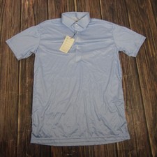 Collars  Co Polo Shirt Mens Medium Blue Gingham Dress Collar Golf Performance