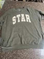 Starcycle Olive Green Women's Star Crewneck Sweatshirt Size L Cyclist Bicycle 