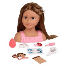 Our Generation Talia Fab Fun Styling Head Doll w/ Accessories Long Brown Hair