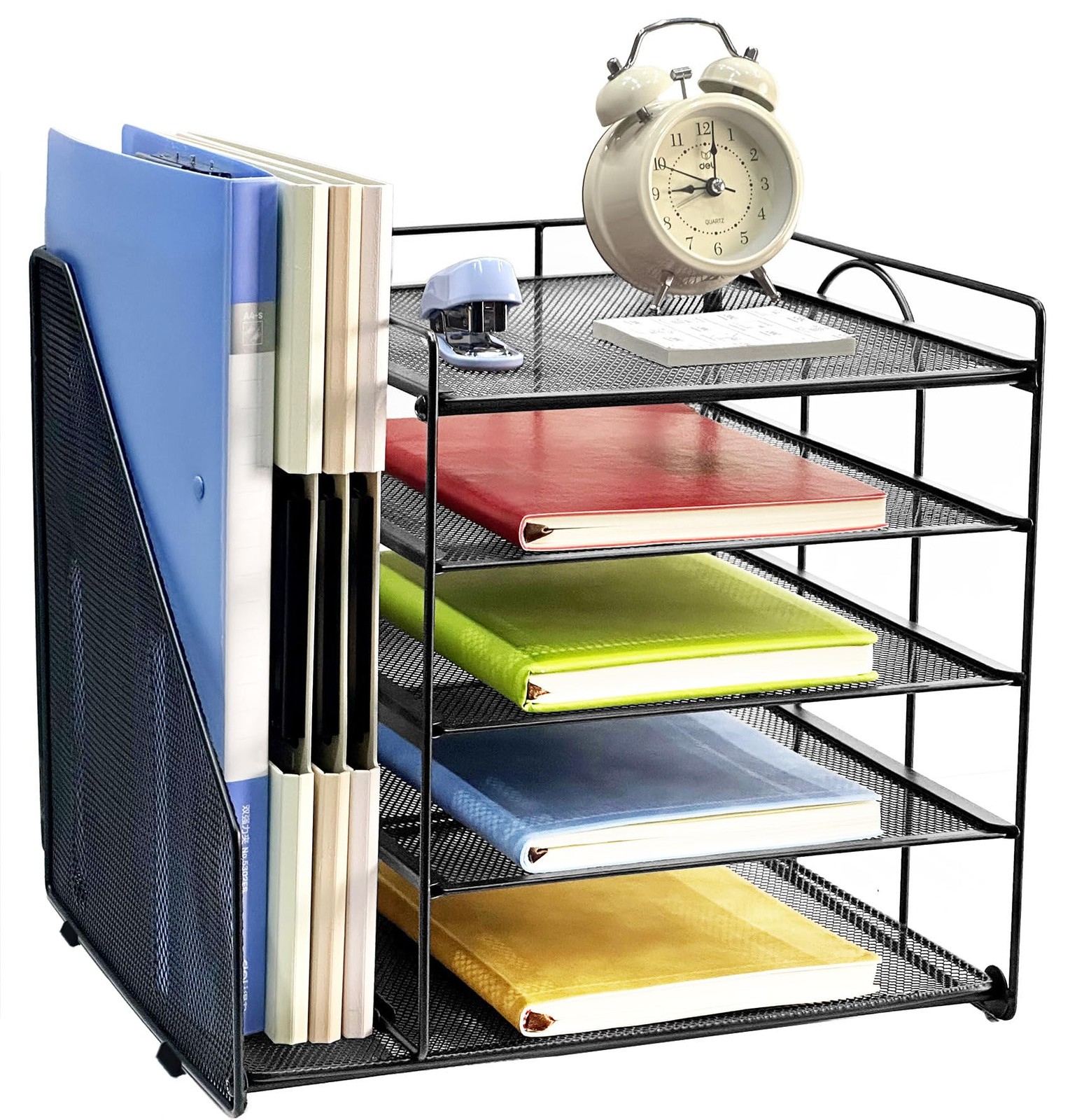 Desk Tidy File Storage Organiser Holder, Stationary 32 x 29 x 28 cm, Black 1