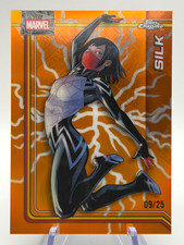 2026 Topps Chrome Marvel Silk #156 Orange Lightning Refractor /25