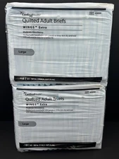 2 Cardinal Health Quilted Adult Briefs Wings Extra 18 ct Packages Size Large
