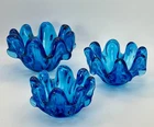 Vintage MURANO Cobalt Blue Art Glass Finger Bowls Stackable Set of 3 Italy
