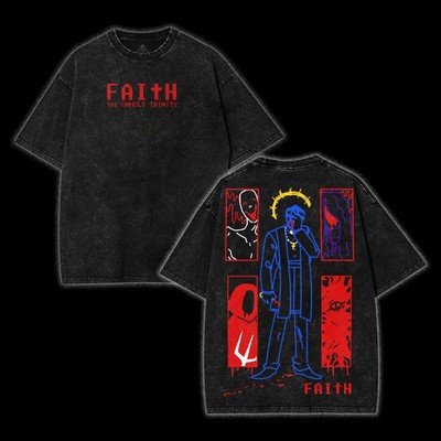 FAITH The Unholy Trinity Horror Game Vintage  Tee Unisex Heavyweight Cotton