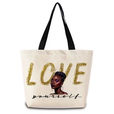 ZhuVantrix African American Tote Bag Reusable Grocery Bags Aesthetic Shopping...