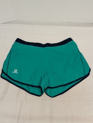 Salomon Agile Womens Dynasty Green Shorts Size M Active Fit Gym Running New