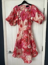 ASOS Design pink and white floral summer party dress, size 14 New