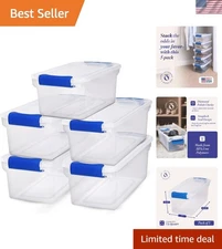 Stackable Organizer Bins Set, 7.5 Quart (5 Pack)