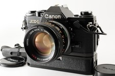  Near MINT Canon AE-1 Black 35mm SLR Film Camera FD 50mm f1.4 S.S.C. Lens 186