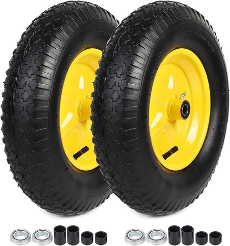 Confezione 2 Pneumatici e Ruote 4.80/4.00-8" - Resistenti per Attrezzature Giardino - Foto 3 di 8