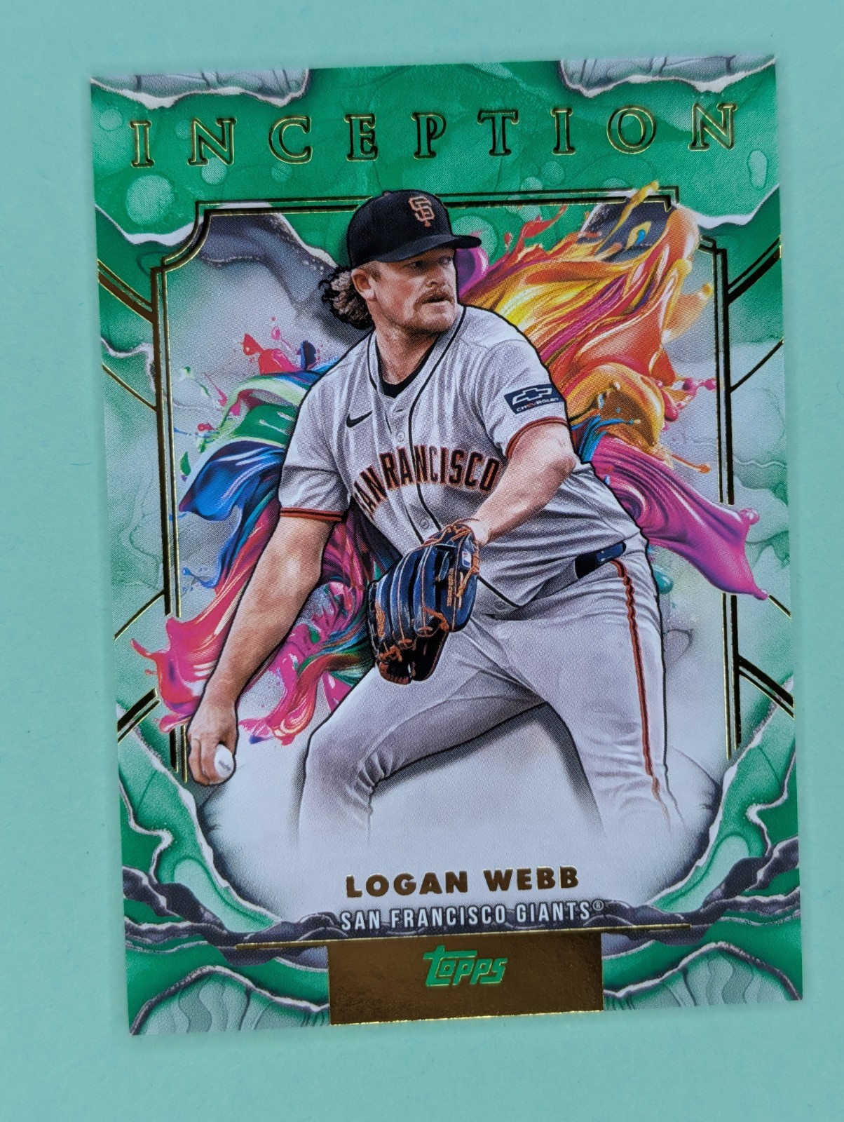 2025 TOPPS INCEPTION BASEBALL LOGAN WEBB GREEN PARALLEL CARD 80