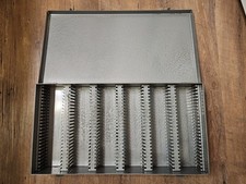 Vintage All Metal 35mm Photo Slide Storage Box Case Holds 150 Slides 2" x 2"