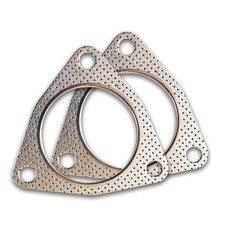 2 PCS Exhaust Gasket, 2" Three-Bolt Exhaust Flange Gasket, Durable Catalytic ...