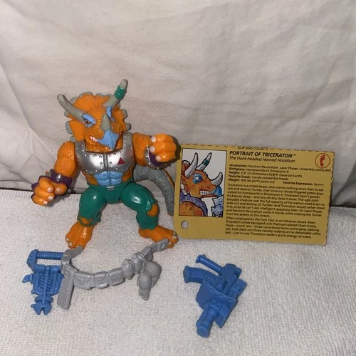 Triceraton 100% Complete Teenage Mutant Ninja Turtle TMNT Playmates 1990 Vintage