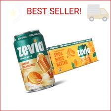 Zevia Zero Sugar Soda, Orange Creamsicle, 12 oz Cans 8-Pack Caffeine Free, N