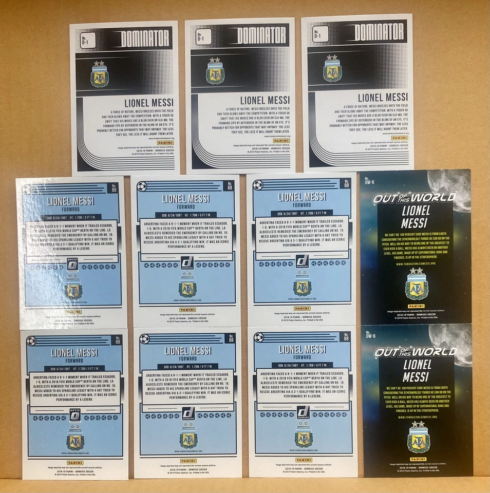 Lot (11) 18-19 Donruss- Lionel Messi - Optic, Dominator, Out of this World ⚽️🐐 - Image 2 of 2