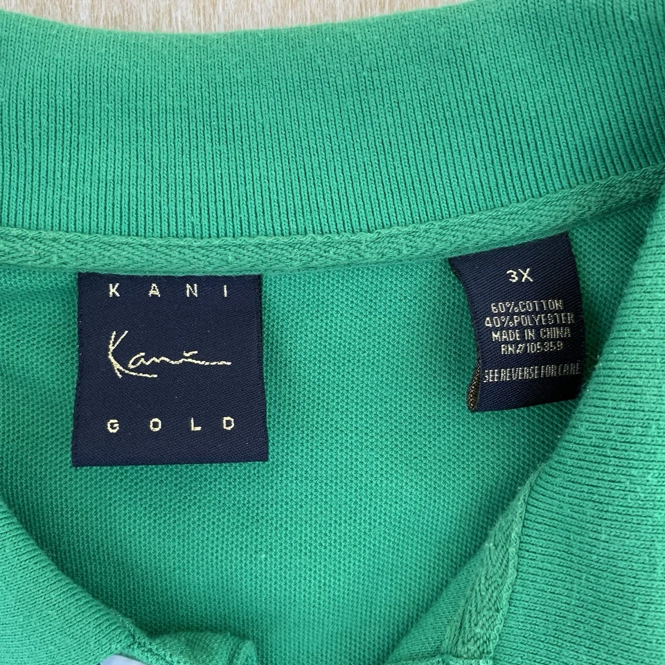 Polo Karl Kani Dorado Y2K Vintage Gráfico Ángel Manga Corta 3XL Cruz Urbana Foto 3 de 4