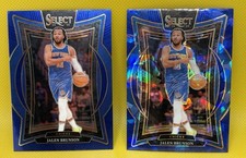 2024-25 Select JALEN BRUNSON Cracked Ice Blue Prizm & Base Knicks 2 Card Lot