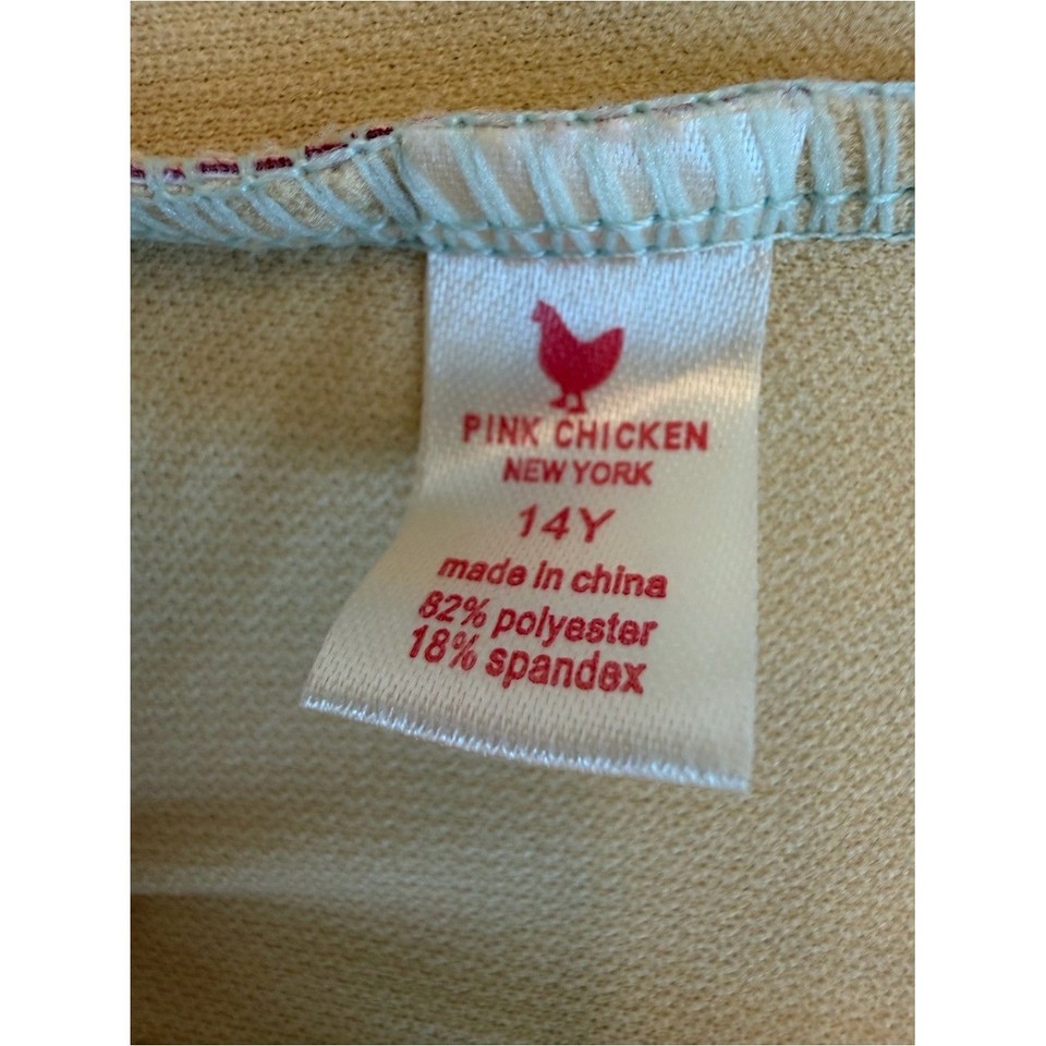 VGUC Pink Chicken girls paper floral swimsuit size 14 | eBay