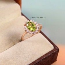Peridot Ring, Stunning Ring, August Birthstone, Brides Ring, Gift Her