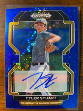 2022 Panini Prizm Draft Picks Tyler Stuart #PDP179 Blue Donut Circles Auto /25