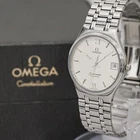 **NEAR MINT w/Case** Vintage OMEGA Seamaster Cal.1432 Qz Silver Roman 32mm Men's