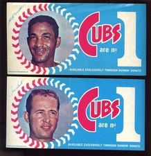 1970 Dunkin' Donuts Chicago Cubs No. 1 Stickers 5 Different VG/EXMT