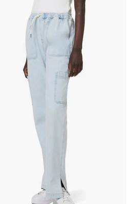 NWOT Hudson Drawstring Cargo Jeans Pull On Split Hem Bootcut Worthwhile Wash 23