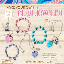 Hapinest Make Your Own Clay Jewelry Making Kit for Girls,Create 3 Bracelets ...