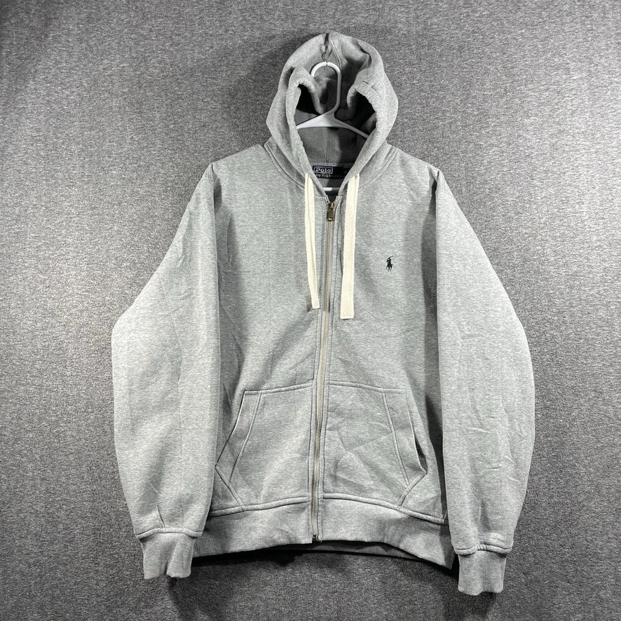 Vintage Polo Ralph Lauren Hoodie Men XL Thermal Lined Full Zip Hooded Y2K