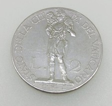 CITTÀ DEL VATICANO LIRE 2 ANNO 1936 NICHELIO PIO XI