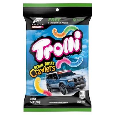 Trolli Sour Brite Crawlers Candy, Sweet and Sour, Gummy Worms, 7.2 oz