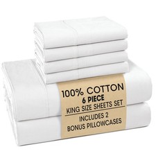 Casa Platino King Size Sheets Set  100 Cotton King Sheets with 4 P... Fas