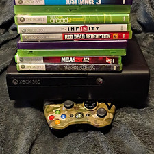 Microsoft Xbox 360 E 4GB Console Bundle w/ Controller & Games.No Cords.UNTESTED
