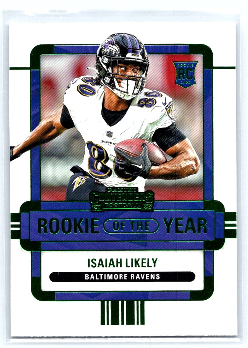 Isaiah Likely 2022 Panini Contenders Rookie of the Year Emerald #ROY-ILI