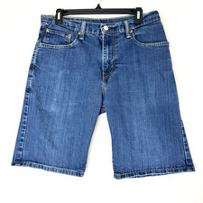 Levi's 569 Jean Shorts Men's 31 32 Actual Blue Loose Fit Straight Stretch