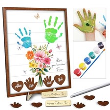 12" DIY Handprint Kit with Non-Toxic Paints, 12L" x 10W" DIY Handprint Mom 2