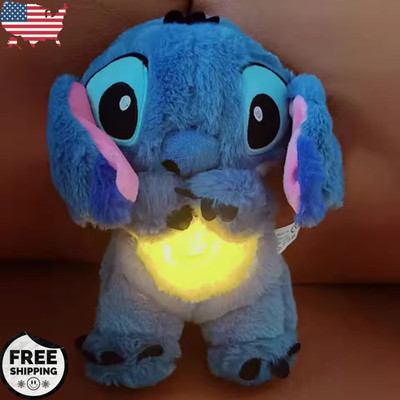Kawaii Stitch Sleep Plush Toy - Calm Music, Lights & Breathing Effect  Kids Gift