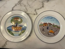 VILLEROY & BOCH Design Naif (2) Dinner Plates EUC