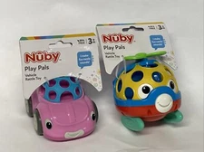 2-Pack Nuby PLAY PALS Helicopter/Car Vehicle Rattle Toy 3+ Months BPA Free New