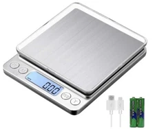 Small Kitchen Scale, USB Charging High Accuracy Cooking Scale Size: 4×5 INCH