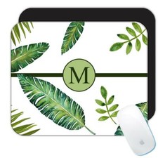 Gift Mousepad : Personalized Botanical Leaves Nature Name Initial Ecology