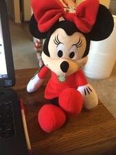 2019 Disney 14" Christmas Holiday Minnie Mouse Plush toy Doll figure