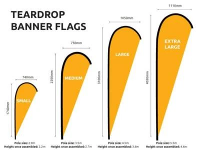 Tear Drop Banner Flags Promotional Local Printed